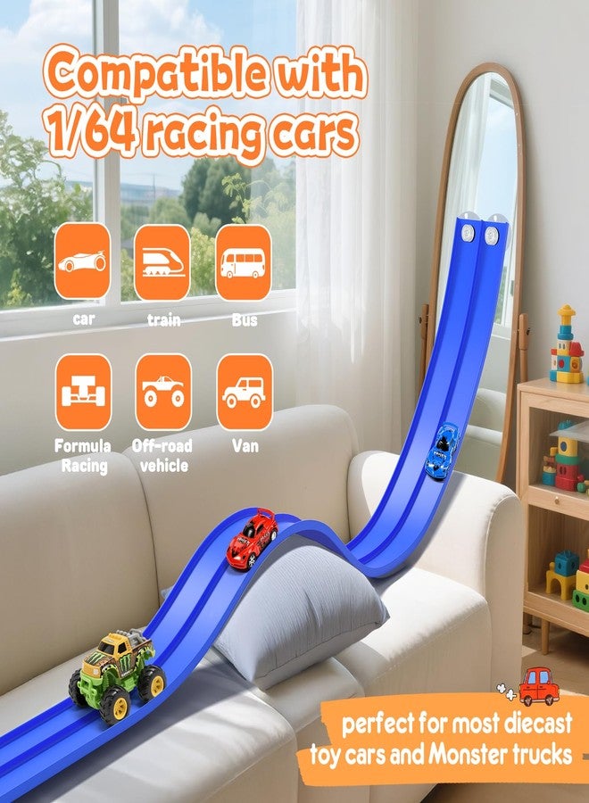 KETIEE Flex Tracks 16 Ft for Kids, Flexible Race Car Ramp Track with 2 Small Racecars and 4 Suction Cups Compatible with Diecast 1/64th Cars,Rolls Up Portable Racetrack for Ages 3 & Up - Image 2